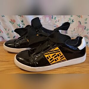 Y2K Jeffrey Campbell Pabst LF Black & Orange Casual Emo Goth Sneaker Shoe SZ 7M